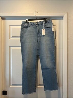 Good American Light Blue High-Rise Straight Jeans - Women